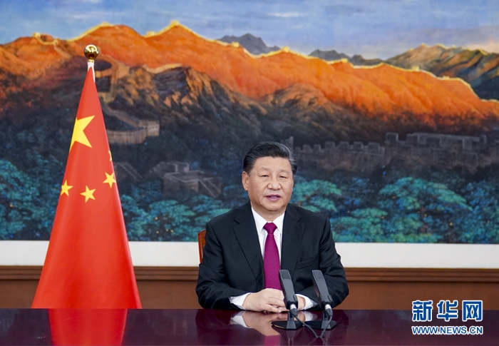 1月25日，国家主席习近平在北京以视频方式出席世界经济论坛“达沃斯议程”对话会并发表特别致辞。新华社记者 李学仁 摄